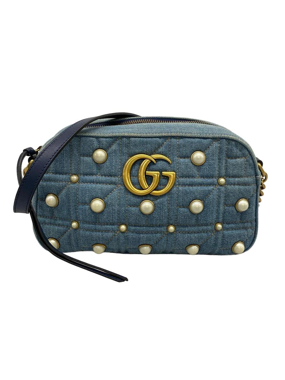Gucci Marmont Blue Denim Shoulder Bag #367150G11B